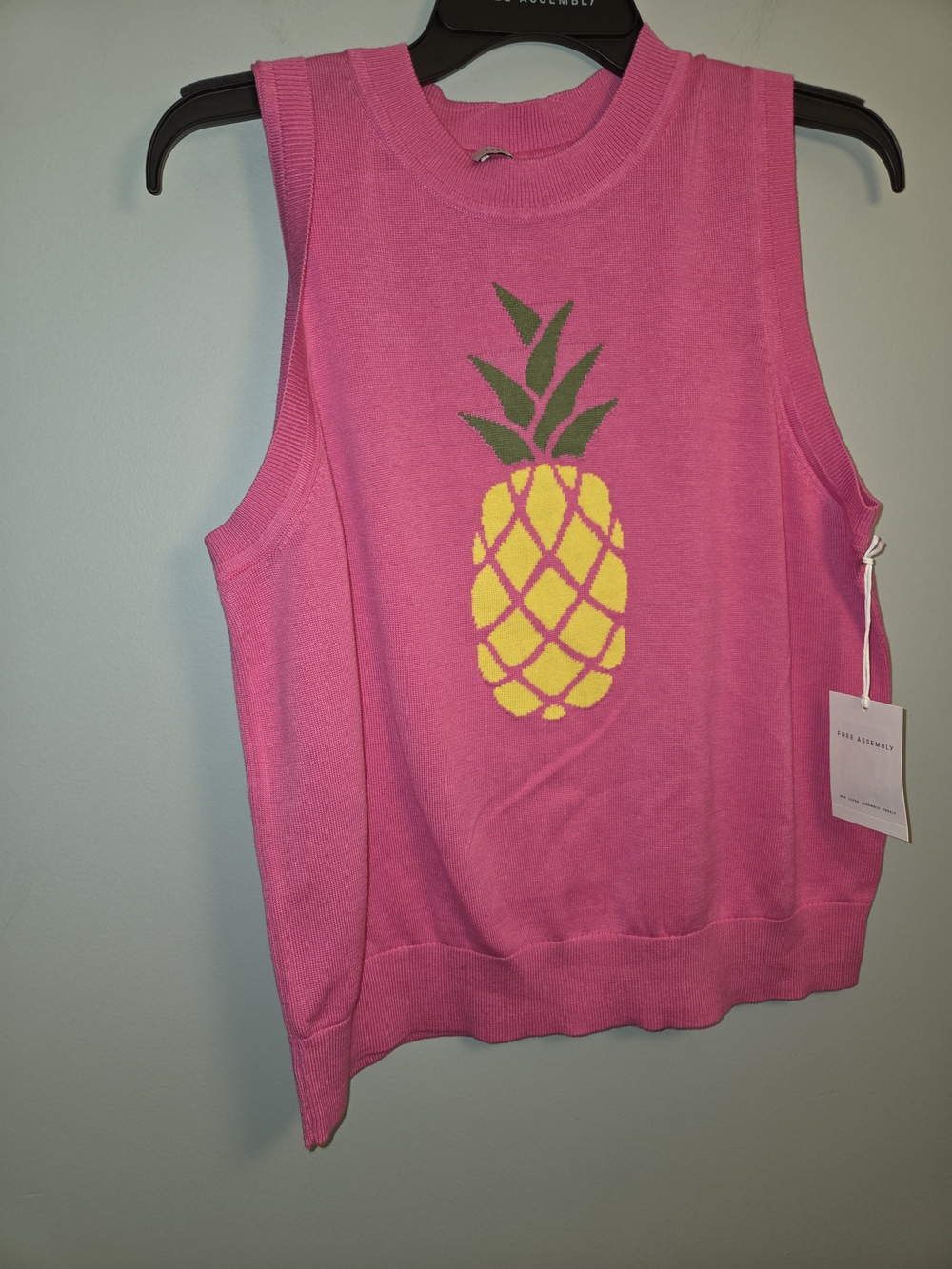 Pink Pineapple Knit Tank Top